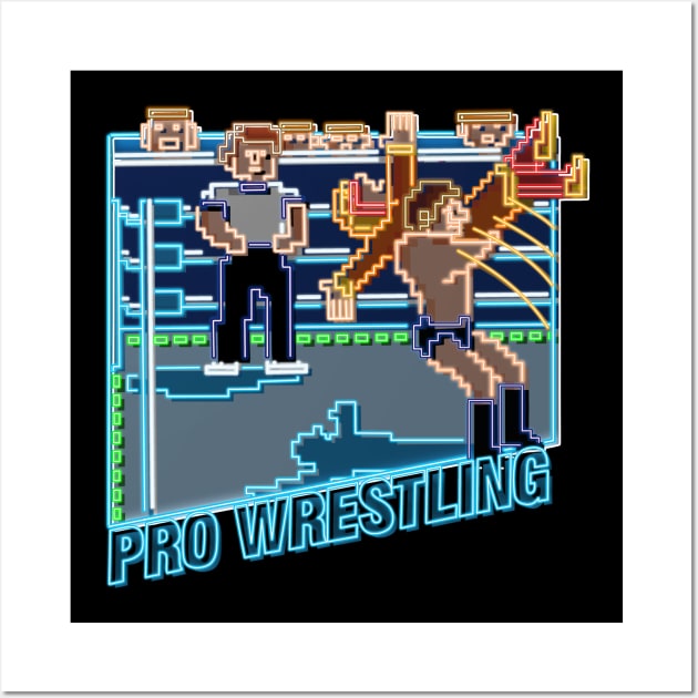 pro wrestling neon color Wall Art by AJSMarkout